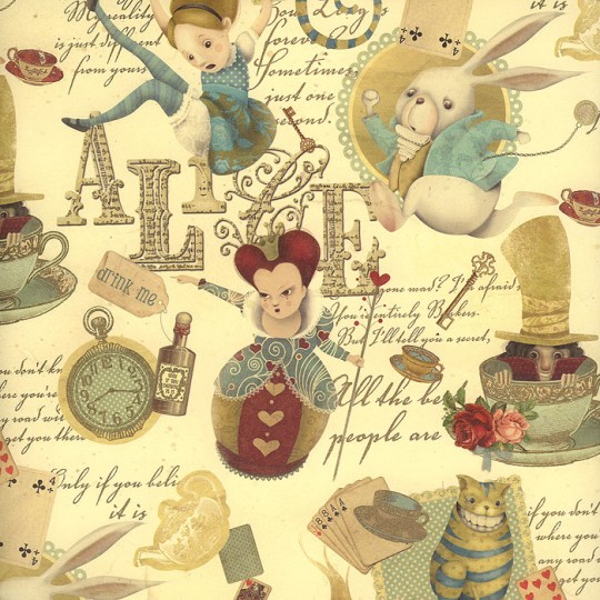 Alice in Wonderland Collage Italian Paper ~ Kartos Italy